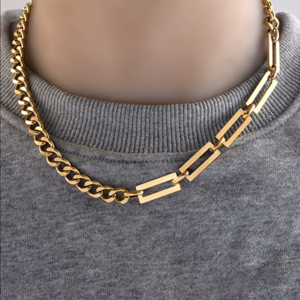 18k Gold Plated Mixed Chain Necklace